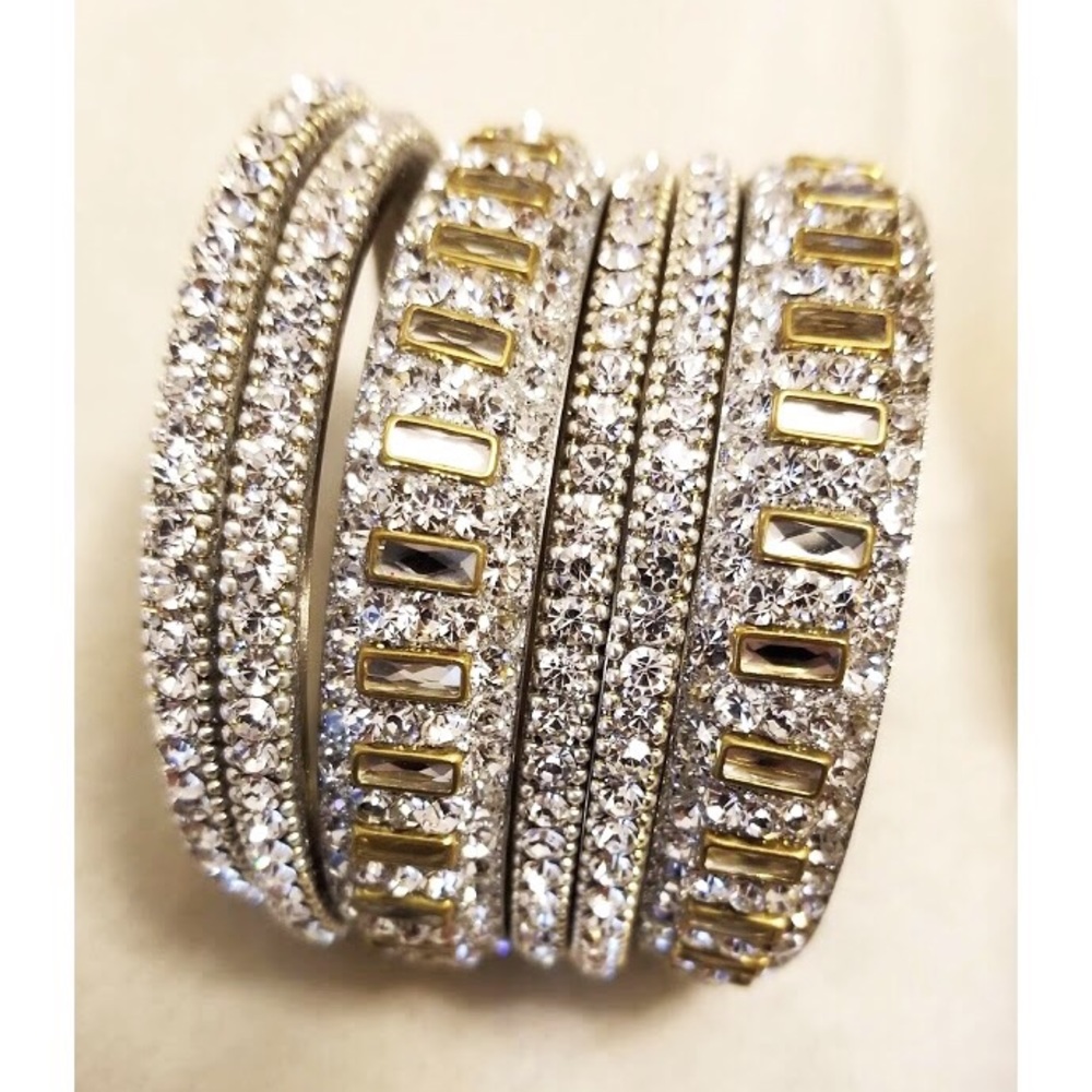 Set of bangles with crystals and rhinestone